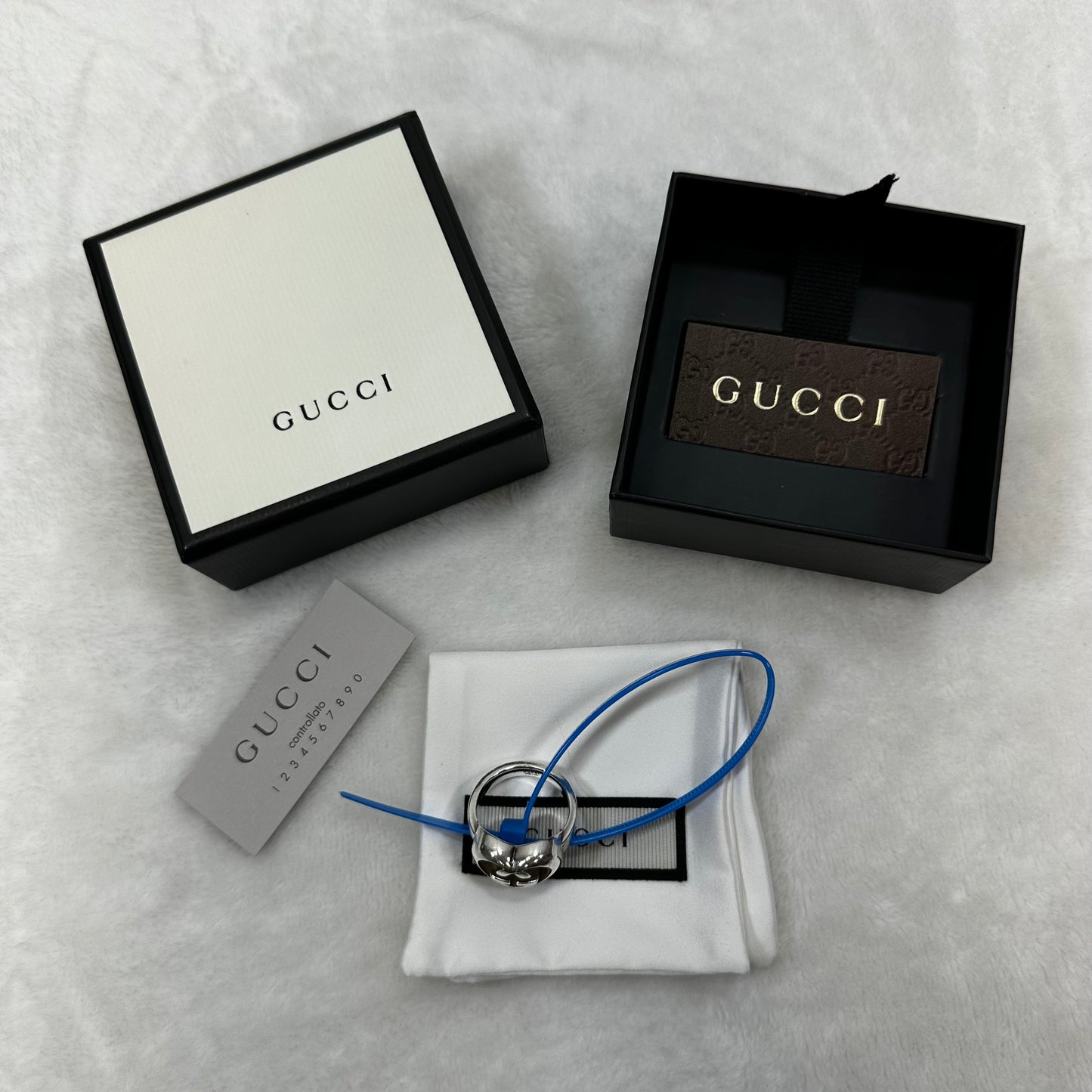 Sterling silver Heart Ring Band By Gucci size 11
