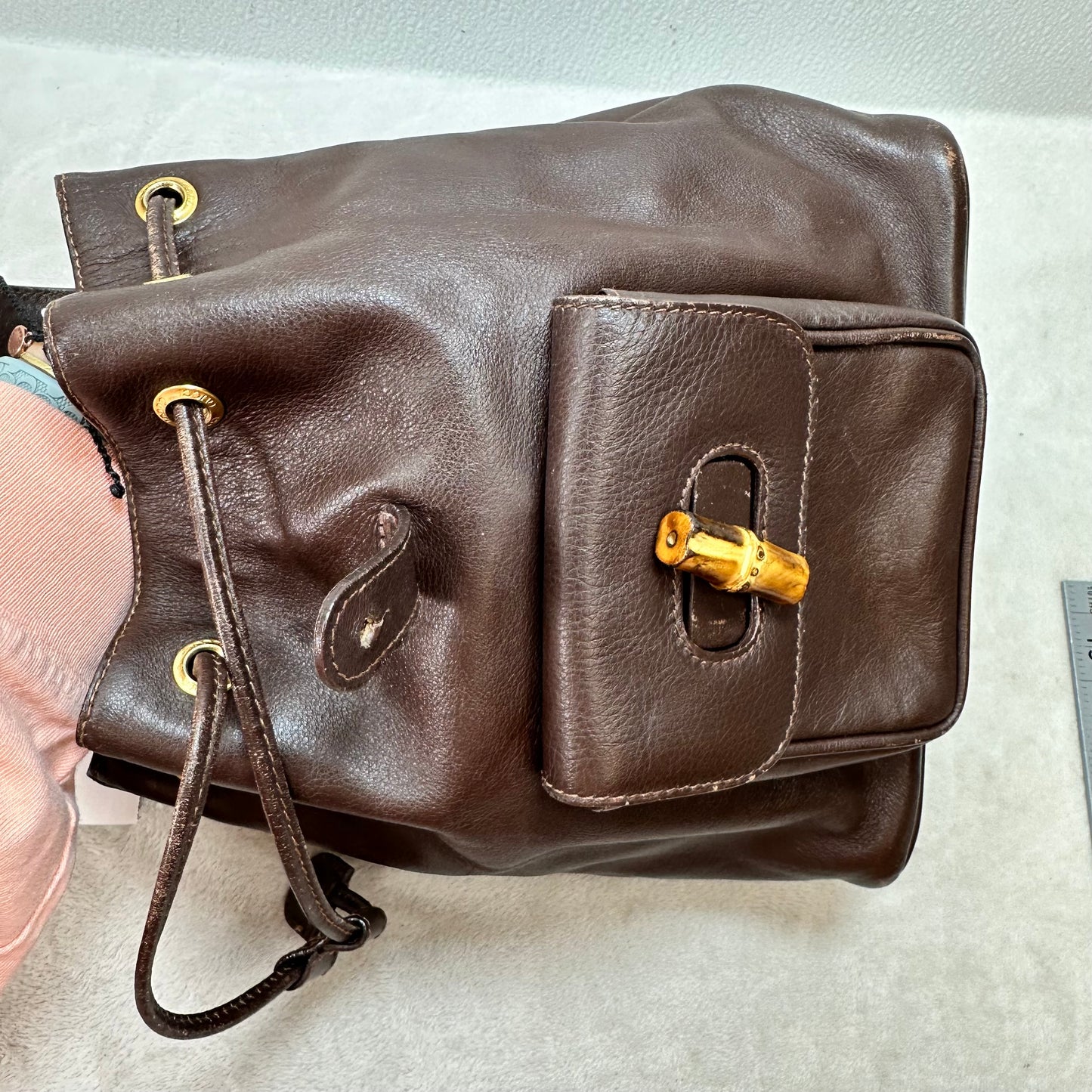 Backpack Luxury Designer By Gucci, Size: Small
