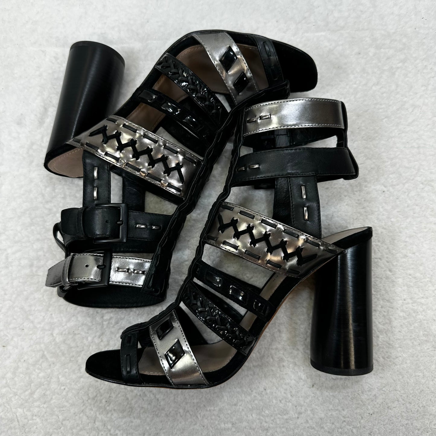 Sandals Heels Block By Donald Pliner In Black, Size: 8.5