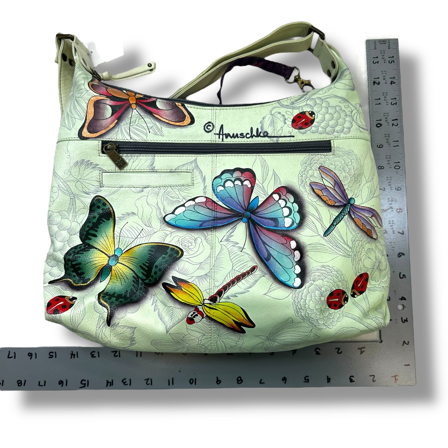 Butterfly Handbag By Anuschka, Size: Medium