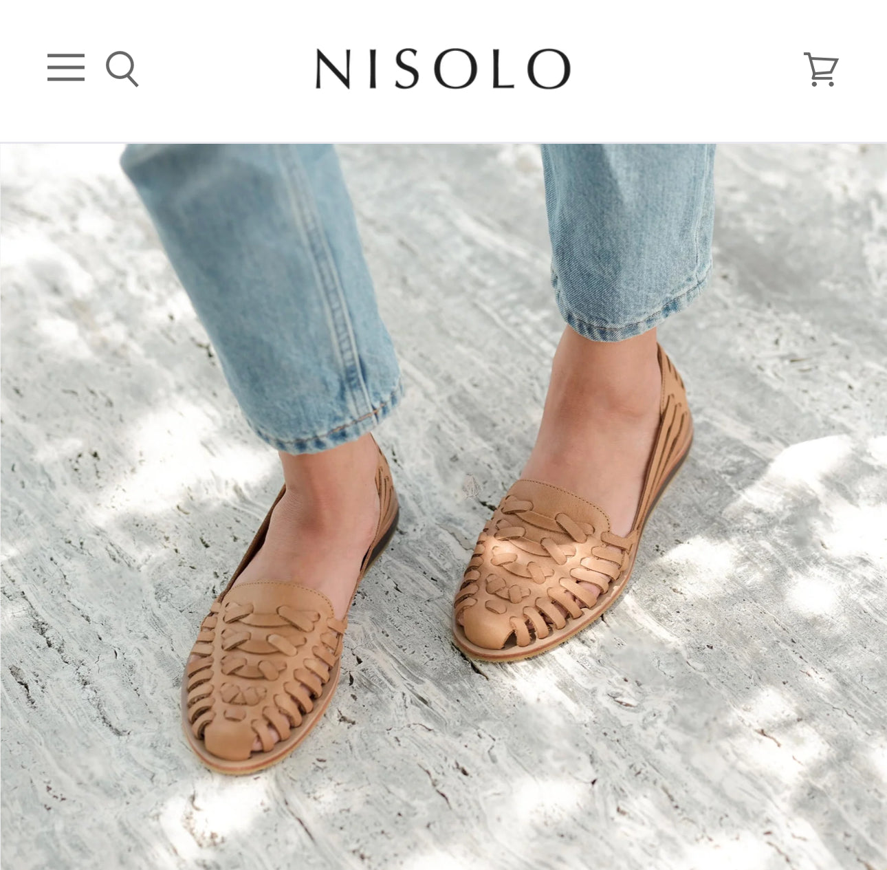 Huarache Sandals By NISOLO In Tan, Size: 8